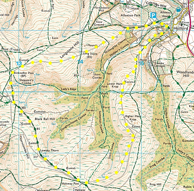 Quantock walking route